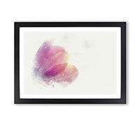 Pink Tulip Reaching for The Sun in Abstract Framed Print | A2 Black Framed Wall Art | Ready to Hang | Abstract Floral Picture | Living Room Bedroom Lounge Office