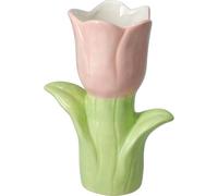 Pink Tulip Shaped Vase, 22cm 3D Ceramic Decorative Floral Flower Vase for Fresh or Artificial Flowers