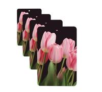 pink tulips Car Air Freshener Cards for Women Men 4 Pack Cute Car Accessories Long Lasting Scent Car Diffuser Hanging Auto Aromatherapy Tablets Car Fresheners Gifts