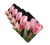 pink tulips Car Air Freshener Cards for Women Men 4 Pack Cute Car Accessories Long Lasting Scent Car Diffuser Hanging Auto Aromatherapy Tablets Car Fresheners Gifts