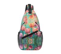 Pink Tulips Crossbody Sling Bag Crossbody Shoulder Chest Bag Shoulder Strap Waist Fanny Pack Men Women