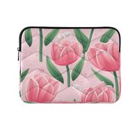 Pink Tulips Laptop Sleeve Case for 13-14 Inch Notebook, Portable Computer Bag Briefcase Tablet Travel Carrying Case