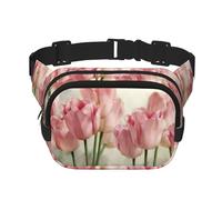 Pink Tulips Print Stylish and Practical Waist Bag,Adjustable,Perfect for Travel,and Outdoor Activities