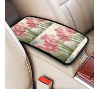 Pink Tulips Printed, Vehicle Center Console Armrest Cover Pad Soft Comfort Car Handrail Box Cushion Universal
