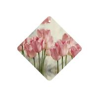 Pink Tulips Printing 10 Pieces Air Freshener Car Hanging Cards Air Freshener Sheets With Rope For Cars Home