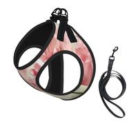 Pink Tulips Printing Puppy Summer Vest Harness With Reflective,Dog Accessories For Small Medium Large Dogs And Cats