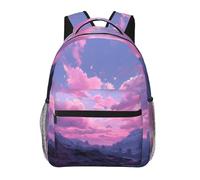 Pink Twilight Print Background Backpack School Bag Travel Rucksack for Students Man Woman, Laptop Backpack Casual Daypack for Travel/College/Work