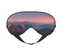 Pink Twilight Print Silk Sleeping Mask with Adjustable Strap-Silk Eye Mask Soft Eye Cover,for Blocking Out Lights Sweet Sleep Travel Relax, Nap, Meditation
