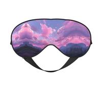 Pink Twilight Print Sleep Mask Silk Eye Cover Soft Satin Blindfold Elastic Strap Night Eyeshade Travel Nap for Women Men