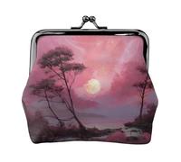 Pink Twilight Printed Kiss Lock Coin Purse, Compact and Durable, Easy to Carry