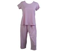 (Pink, UK 10/12) Slenderella Ladies Short Sleeve Polka Dot Top & 3/4 Bottoms Pyjamas