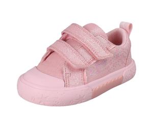 (Pink, UK 10 Child) Girls Clarks Canvas Foxing Gleam - F Fit