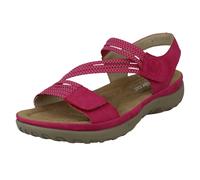 (Pink, UK 6.5) Ladies Rieker Casual Hook and Loop Strap Sandals 64870