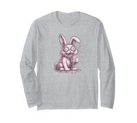 Pink Unhinged Bunny Has Seen Things Easter Rabbit Long Sleeve T-Shirt