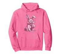 Pink Unhinged Bunny Has Seen Things Easter Rabbit Pullover Hoodie