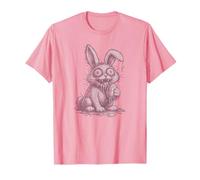Pink Unhinged Bunny Has Seen Things Easter Rabbit T-Shirt