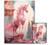 Pink Unicorn 1000Piece Jigsaw Puzzles for Adults Difficult Puzzles for Adults for Home DecorHoliday Fun 1000 PCS(38x26cm)