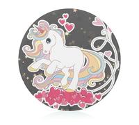 Pink Unicorn Glass Cutting Board Scratch Resistant Round Chopping Board for Kitchen 20 cm