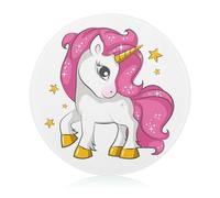 Pink Unicorn Glass Cutting Board Scratch Resistant Round Chopping Board for Kitchen 20 cm