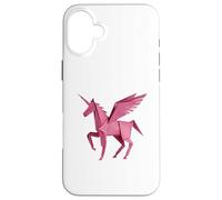 Pink Unicorn Horse Origami, Paper Craft, Fantasy Lover Case for iPhone 16 Plus
