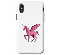 Pink Unicorn Horse Origami, Paper Craft, Fantasy Lover Case for iPhone X/XS