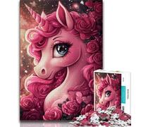 Pink Unicorn JigsawPuzzle 1000 Pieces for Adults,Challenging To Complete But Fun And Humorous with Matching Poster And Trivia Sheet 38x26cm