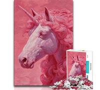Pink Unicorn JigsawPuzzle 1000 Pieces for Teenagers,Challenging Game And Family Play Wall Decoration Unique Birthday And Xmas Gifts (38x26cm)
