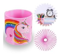 Pink Unicorn Magic Spring Toy, Rainbow Slinky, Summer Kids Christmas Party Favors, Springy Fun for Kids, 6.5cm