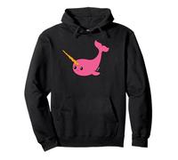 Pink Unicorn Of The Sea Narwhal Pullover Hoodie