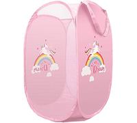 Pink Unicorn Pop Up Laundry Hamper Kids Basket Tidy Toys Storage Bag Bin