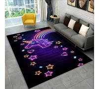 Pink Unicorn Rug for Girls Bedrooms - 3D Pink Rainbow Horse Print - Washable and Colorfast - Soft Flannel - Non-slip Plastic Base - Perfect for Girl Teen Kids Room decor (Colour 6,120x180cm)