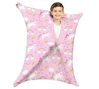 Pink Unicorn Sensory Body Sock, Full Body Stretch Wrap for Children with Autism Sensory Processing Disorder, Stress Relief & Relaxing for Kids, Small (3-5 Years)