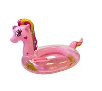 PINK UNICORN WITH GLITTER Baby Infant Inflatable Float Swimming Swim Aid Trainer Seat Ring 6-24m