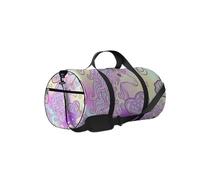 Pink Unicorn with Multicolored Mane Butterfly Rainbow Sports Bag Tote Bag Waterproof Gym Bag with Shoulder Strap Zipper 2 Side Pockets for Men and Women, Travel and Storage Shoulder Bag.
