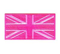 Pink Union Jack Embroidered Patch British England Flag UK Great Britain Iron-On
