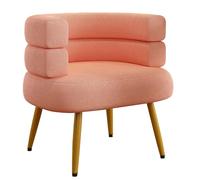 Pink Upholstered Makeup Chair with Backrest - Comfortable Vanity Stool for Bedroom and Living Room Stylish Accent Chair for Home Decor and Photography