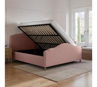 Pink Upholstered Super King Side-Lift Ottoman Storage Bed with Legs - Marie