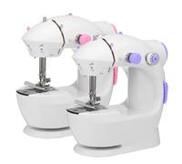 (Pink, US Plug) Household Electric Sewing Machine Mini Portable Speed Adjustable Sewing Machine
