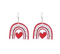 Pink Valentine's Day Earrings Cute Animal Valentine's Earring Cute Acrylic Cat Cupid Earrings Red Valentine's Earrings for Women Acrylic Valentine's Day Love Jewelry for Women Charm earring, Zinc