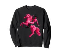 Pink Vampire Cowboy Riding Pony Weird Nude Surreal Humor Sweatshirt