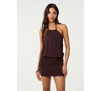 Pink Vanilla Acetate Halter Neck Dress - L - Brown