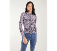 Pink Vanilla Acid Distressed Look Double Zip Top - M - Dark Blue