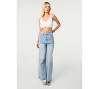 Pink Vanilla All Over Stud Wide Leg Jeans - UK 8 - Light Blue