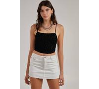 Pink Vanilla Animal Flocked Corset Top In Black Black 12