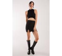 Pink Vanilla Bandage Double Split Mini Skirt In Black Black S