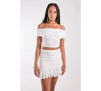 Pink Vanilla Bardot Slinky Top In Ivory Ivory L