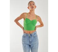 Pink Vanilla Basic Bustier Top In Lime Lime L