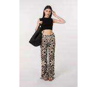 Pink Vanilla Black Crochet Pants With Flower Pattern Black One Size