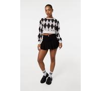 Pink Vanilla Black Long Sleeve Diamond Top Black M/L