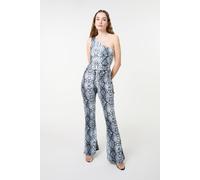 Pink Vanilla Black Snake Print Flare Trousers Black L